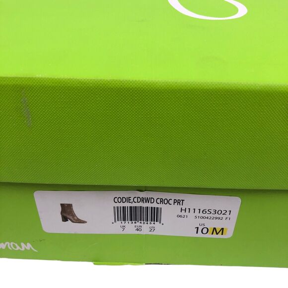 NEW Sam Edelman Codie Croc Square Toe Block Heel Ankle Boots Booties Womens 10 - Picture 9 of 11